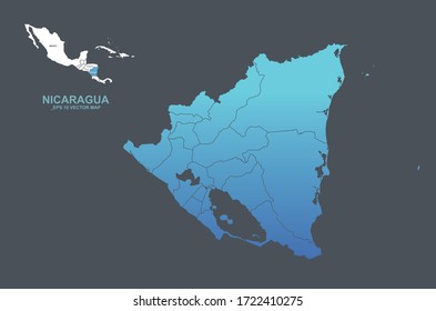 Nicaragua map. vector map of Nicaragua in Central America country.