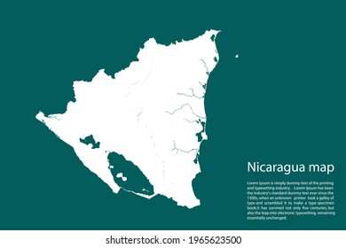 Mapa vector de Nicaragua, aislado en el fondo verde