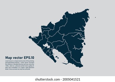 Nicaragua map vector. isolated on light gray background