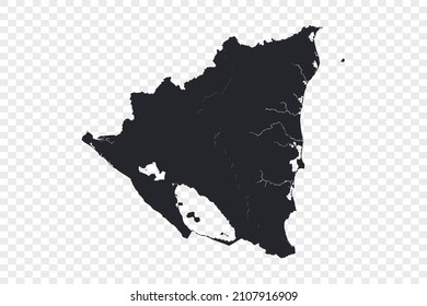 Nicaragua map vector, Not isolated on transparent background