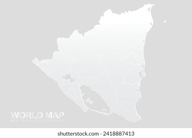 Nicaragua Karte - Weltkarte, Vektorvorlage mit hoher Detailgenauigkeit einschließlich weißer und grauer Farbverlauf-Farbe und weißer Umrissfarbe einzeln auf grauem Hintergrund - Vektorgrafik eps10