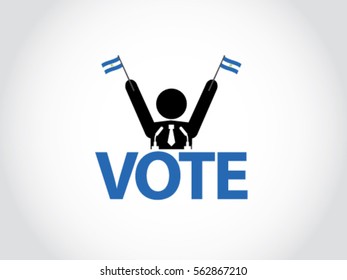 Nicaragua Podium Vote Win Politician