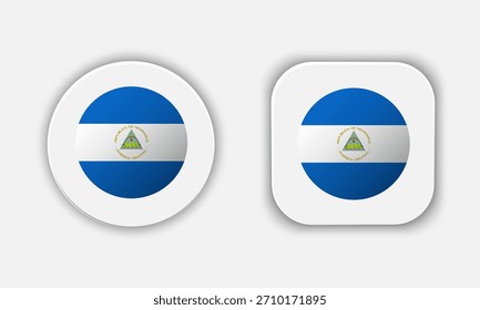Icono de Botón de bandera nacional redondeada de Nicaragua