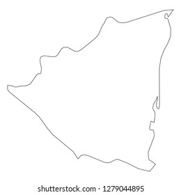Nicaragua - solid black outline border map of country area. Simple flat vector illustration.