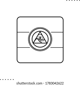 Nicaragua square flag vector icon in outlines 
