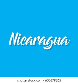 nicaragua, text design. Vector calligraphy. Typography poster. Usable as background.