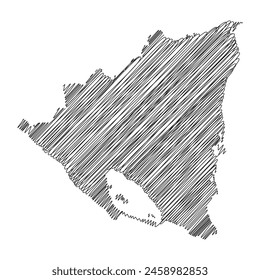 Nicaragua thread map line vector illustration