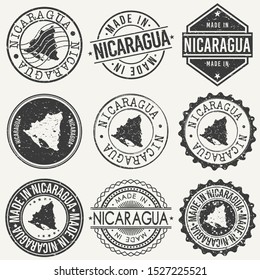 Nicaragua Travel Stamp Made In Product Stamp Logo Icon Symbol Design Insignia.