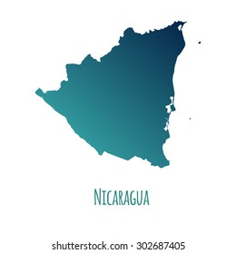 Nicaragua vector map with color gradient and caption on white background. Can be used as element of your infographics or presentation
