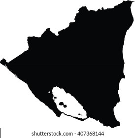 Nicaragua vector map isolated on white background. High detailed silhouette illustration. Nicaragua silhouette illustration.