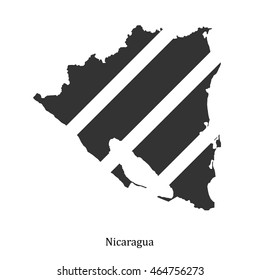 Nicaragua vector map isolated on white background. Nicaragua silhouette illustration.