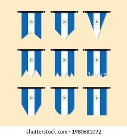 Nicaragua vertical banners isolated on Beige. Flat style vector illustration.