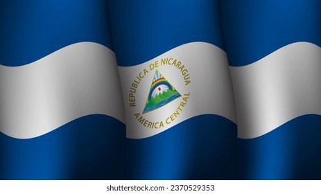 nicaragua waving flag background design on sunset view vector illustration suitable for poster, social media design event on nicaragua