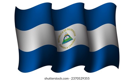 nicaragua waving flag design vector illustration suitable for feast day moment or event poster design on nicaragua