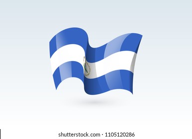 Nicaragua waving flag vector icon, national symbol. Flag of Nicaragua, fluttered in the wind - vector illustration isolated on white background.