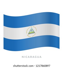 Nicaragua waving flag vector icon. National symbol of Nicaragua. Vector illustration isolated on white.