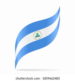 Nicaraguan flag wavy abstract background. Vector illustration.