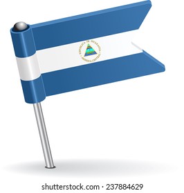 Nicaraguan pin icon flag. Vector illustration Eps 8.
