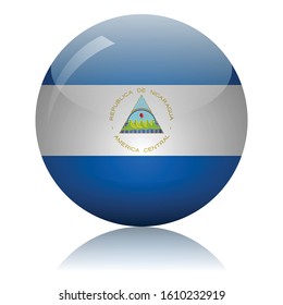 Nicaragua's flag glass icon vector illustration