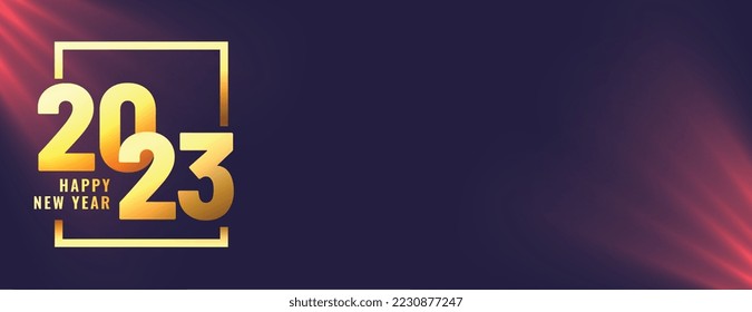 nice 2023 new year event banner with light effect vector 