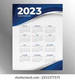 diseño bonito del calendario de oficina 2023 para vector de escritorio de negocios 