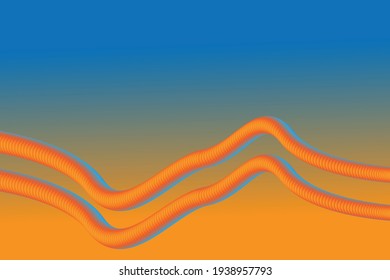 Bonito vector abstracto de color 3d de fondo naranja y azul