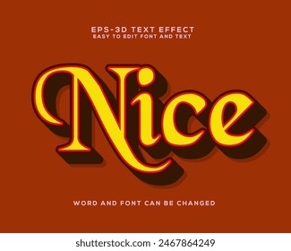 Nice 3d text effect with nice word