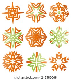 Nice abstract flower elements set for creative design