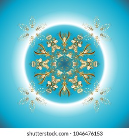 Nice abstract snowflakes vector design. Flat snow doodle icons, snow flakes silhouette in blue, neutral and brown colors for christmas banner, cards. New year snowflake.