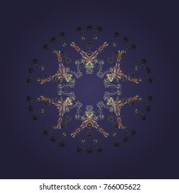 Nice abstract snowflakes vector design. Flat snow doodle icons, snow flakes silhouette in violet, gray and neutral colors for christmas banner, cards. New year snowflake.