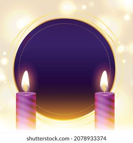 bonito fondo de velas púrpura con espacio de texto