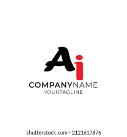 bonito logotipo de una carta AI color rojo negro