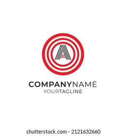 nice AO letter logo in black and red