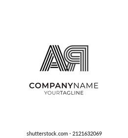 nice AR letter logo black color