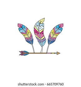 nice arrow with feather design decoration