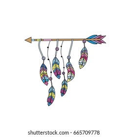 nice arrow with feather design decoration
