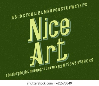 Nice Art typeface. Retro font. Isolated english alphabet.