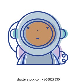 nice astronaut with equipment to kawaii avatar