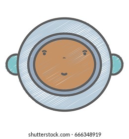 nice astronaut face with equipment to kawaii avatar