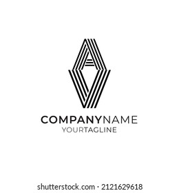 nice AV letter logo black color