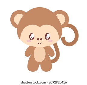 nice baby monkey over white