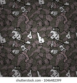 Nice background. Abstract doodles pattern. - stock. Black, brown and neutral on colors. Vector illustration. Seamless Cute fabric pattern.