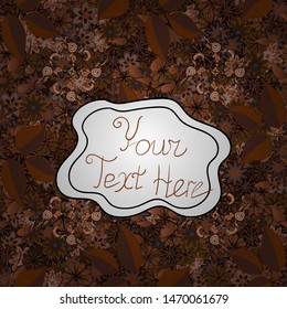 Nice background. Doodles cute pattern. Black, brown and white on colors. Vector - stock. Seamless Beautiful fabric pattern. It can be used on wallpaper, mug prints, baby apparels, wrapping boxes etc.