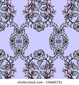 Nice background. Neutral, gray and blue on colors. Vector - stock. Doodles cute pattern. Seamless Beautiful fabric pattern.