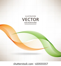Nice background with orange and green waves vector Illustration
