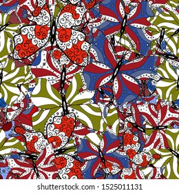Nice background for paper, design of fabric, wrappers and wallpaper. Seamless. Vector illustration. Colorfil beautiful butterflies illustrations.
