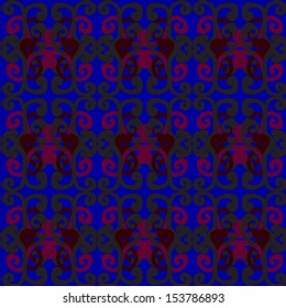 Nice background. Seamless Beautiful fabric pattern. Blue, gray and brown on colors. Vector - stock. Doodles cute pattern.