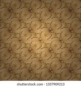 Nice background. Seamless Cute fabric pattern. - stock. Vector illustration. Beige and brown on colors. Abstract doodles pattern.
