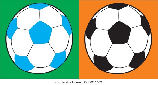 Nice ball vector design in blue and black with green and orange background