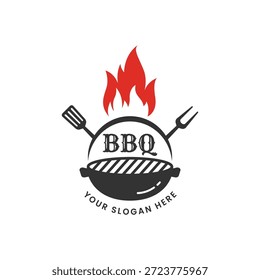 Nice Barbecue Logo Design Ilustração